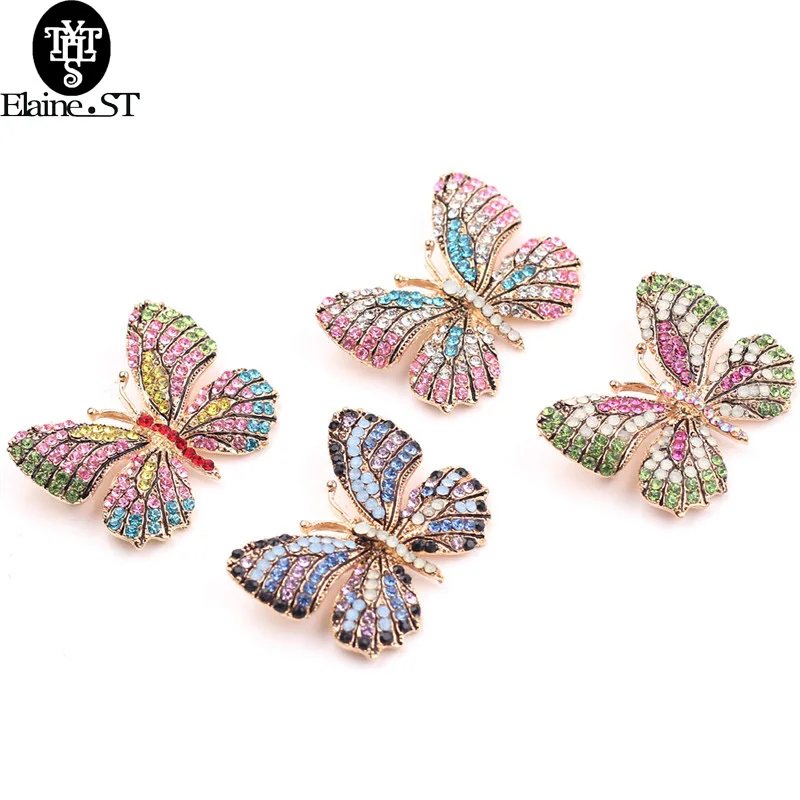 

New Best Selling Butterfly Brooch Cute Colorful Rhinestone Crystal Butterfly Brooch Pin Hat Dress Decoration Gift