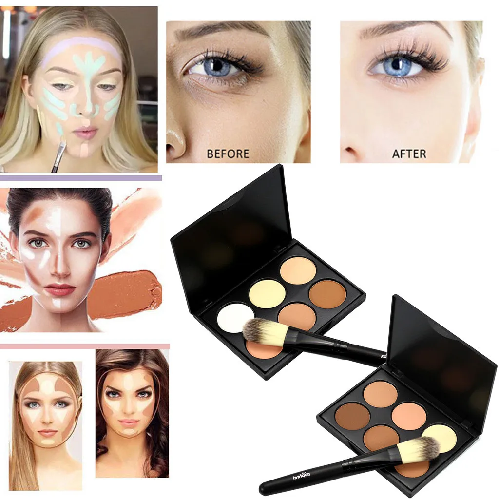 

MIni 6 Colors Matte Face Foundation Concealer Cream Contour Palette Suit Nature And Smooth Nude Makeup #YL5