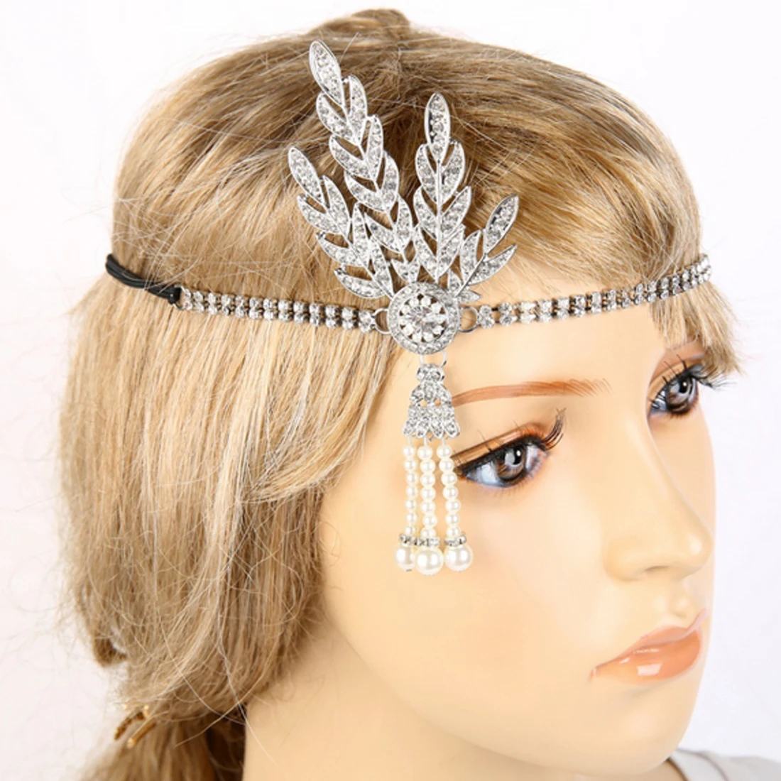 Art Deco 1920s Vintage Bridal Headpiece Costume Hair Accessories Art Deco 1920s Vintage Bridal Headpiece Costume Hair Accessories Fler Great Gatsby Inspired Leaf Medallion Pearl Headband In From