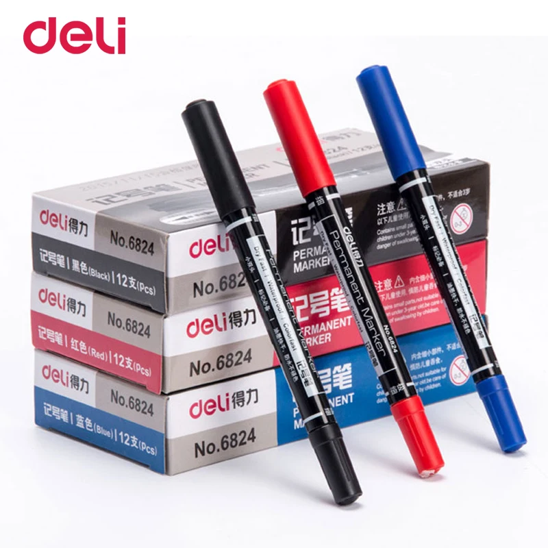 Deli Оптовая продажа 3 шт. цветные Двойные наконечники 0 5/1 мм быстросохнущие
