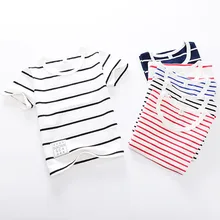 

kids T-shirts summer short sleeve striped children boys and girl top tee cotton soft causal Tshirts 3-7yrs