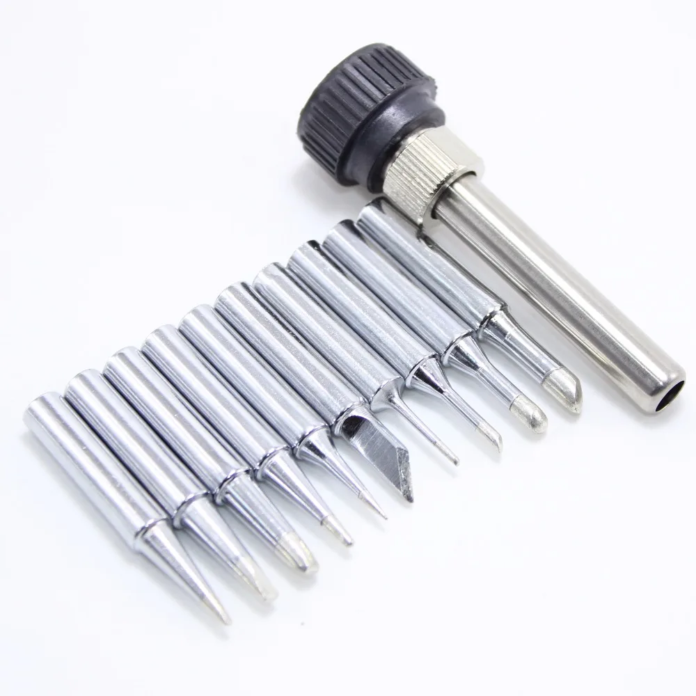 

10pcs/lot Iron casing Lead-free Solder Iron Tip 900M-T For 936 SAIKE ATTEN GORDAK KADA YIHUA Soldering Rework Station Iron Tsui