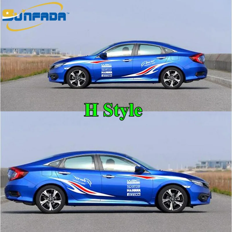 SUNFADA новейшие спортивные Стильные наклейки на автомобиль для HONDA CIVIC 8th 9th 10th Gen седан хэтчбек 2008- автостайлинг - Название цвета: H Style