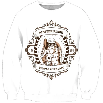 

New arrival fashion Unisex Sweatshirt 3D turtle Grandpa print simple Casual white relaxtion oversized Clothes Free shipping