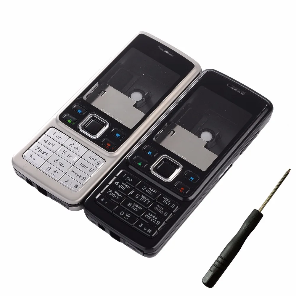 Для Nokia 6300 Крышка корпуса телефона Передняя рамка + Крышка батарейного отсека + английские и русские брелки + Инструменты