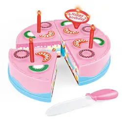 Развивающие Кухонные Игрушки для DIY торта на день рождения резка ролевые игры дом еда комплект розовый синий ColorsGift для обувь девочек детей