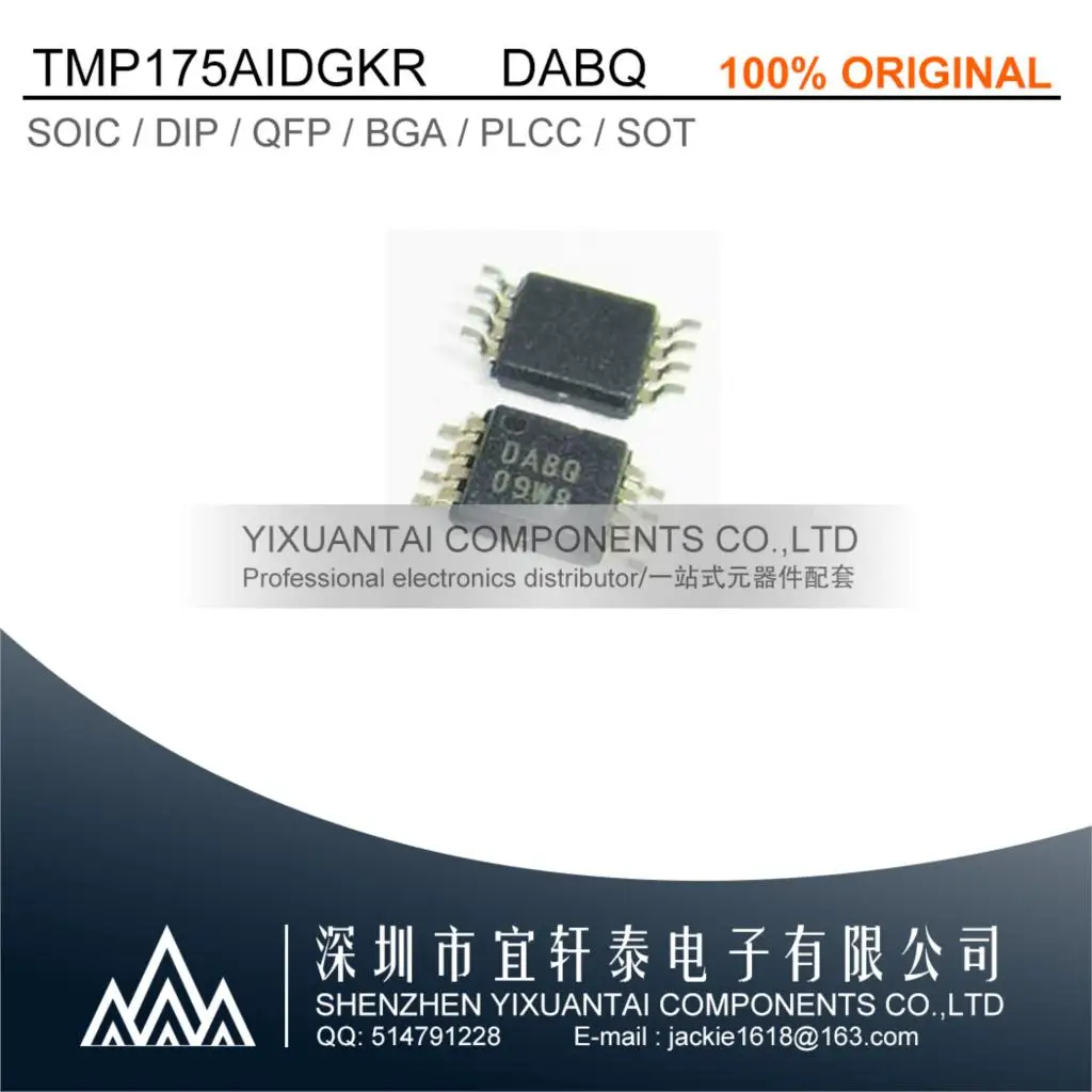 5pcs/lot TMP175AIDGKR  SENSOR DIGITAL -40C-125C 8VSSOP Marking:DABQ New Original TMP175A TMP175