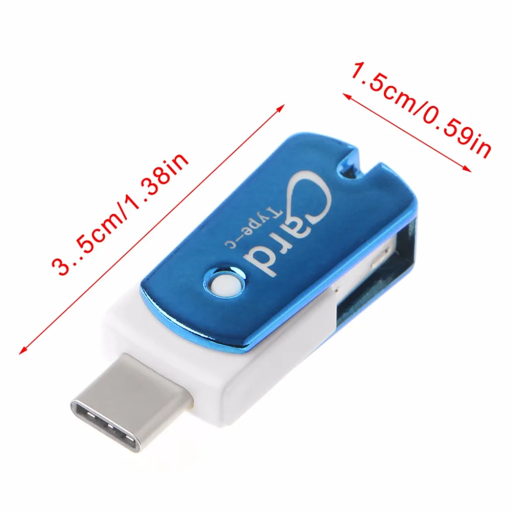 Mini USB 3,1 Тип C USB-C Micro SD Card Reader адаптер для ПК Macbook Chromebook S8 Примечание 8 G6 V30 телефона