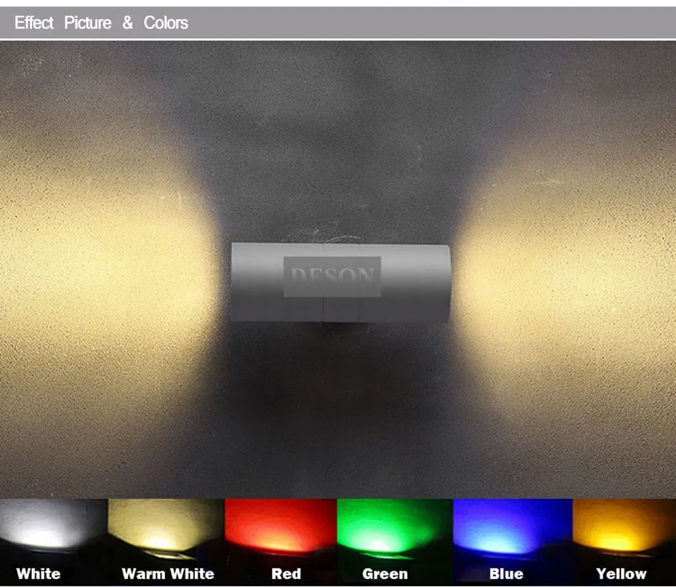 DHL вверх и вниз светодиодный наружные настенные лампы снаружи настенный канделябр Водонепроницаемый IP65 6WX2 12 W желтый теплый белый RGB 220 V