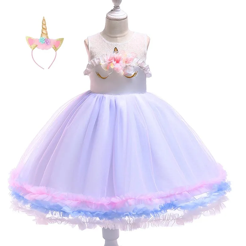 

Girls dresses Unicorn Princess Dress Costumes Cosplay Show Cartoon dress Act Cloth kids Party clothing Tutu Fairy Tale Tangled