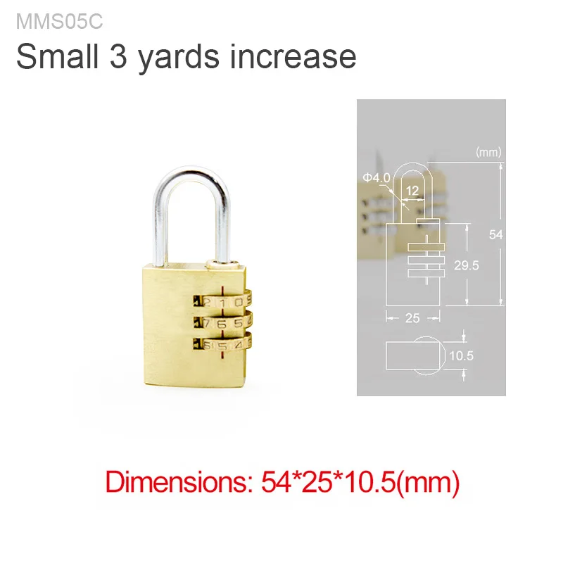 Высококачественный медный замок с шифром, сумки, секретный код, пароль, замки для спортзала, для путешествий, для улицы, палатка, ящик для шкафа, металлический замок - Цвет: MMS05C
