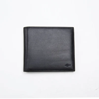 LANSPACE мужские кожаные кошельки, фирменный Повседневный Карманный Кошелек, дизайнерский кошелек - Цвет: Black