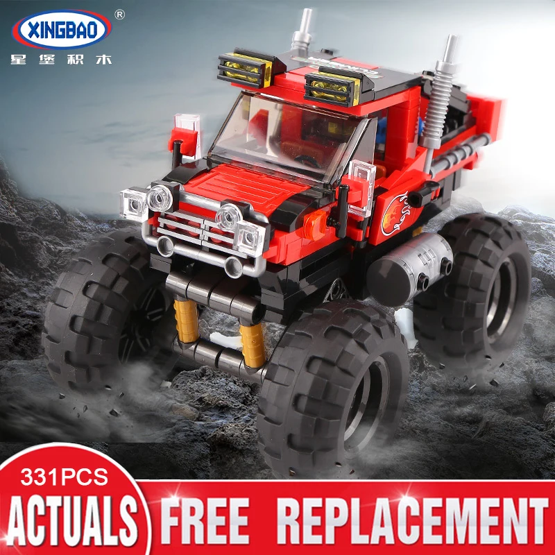 

XingBao 03025 331Pcs Car Series The super big foot car Set Building Blocks Bricks For Kids Educational Funny Kids Gifts Model
