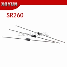 50 шт./лот SR260 SB260 2A 60 V DO-15 диод Шоттки