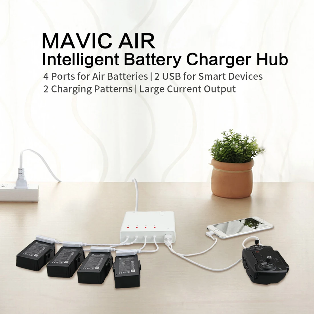 Интеллектуальное зарядное устройство 6 в 1 с 2 режимами зарядки для DJI MAVIC AIR US