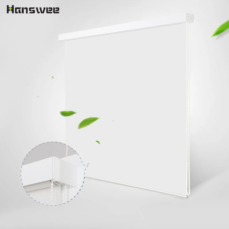 Persianas enrollables con pantalla solar HANSWEE con marco de ventana para decoración de oficina y hogar tamaño personalizado Persianas enrollables con pantalla solar HANSWEE con marco de ventana para decoración de oficina y hogar tamaño personalizado