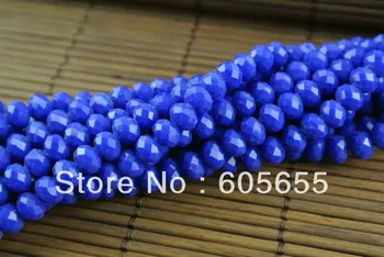 

4x6mm Faceted Royal Blue Glass Crystal Rondelle Beads 100 pieces per strand 10 strands per lot Free Shipping