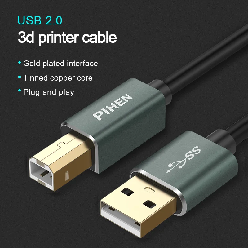PIHEN USB кабель для принтера type B папа 3 0 2 Canon Epson hp ZJiang принтер этикеток DAC