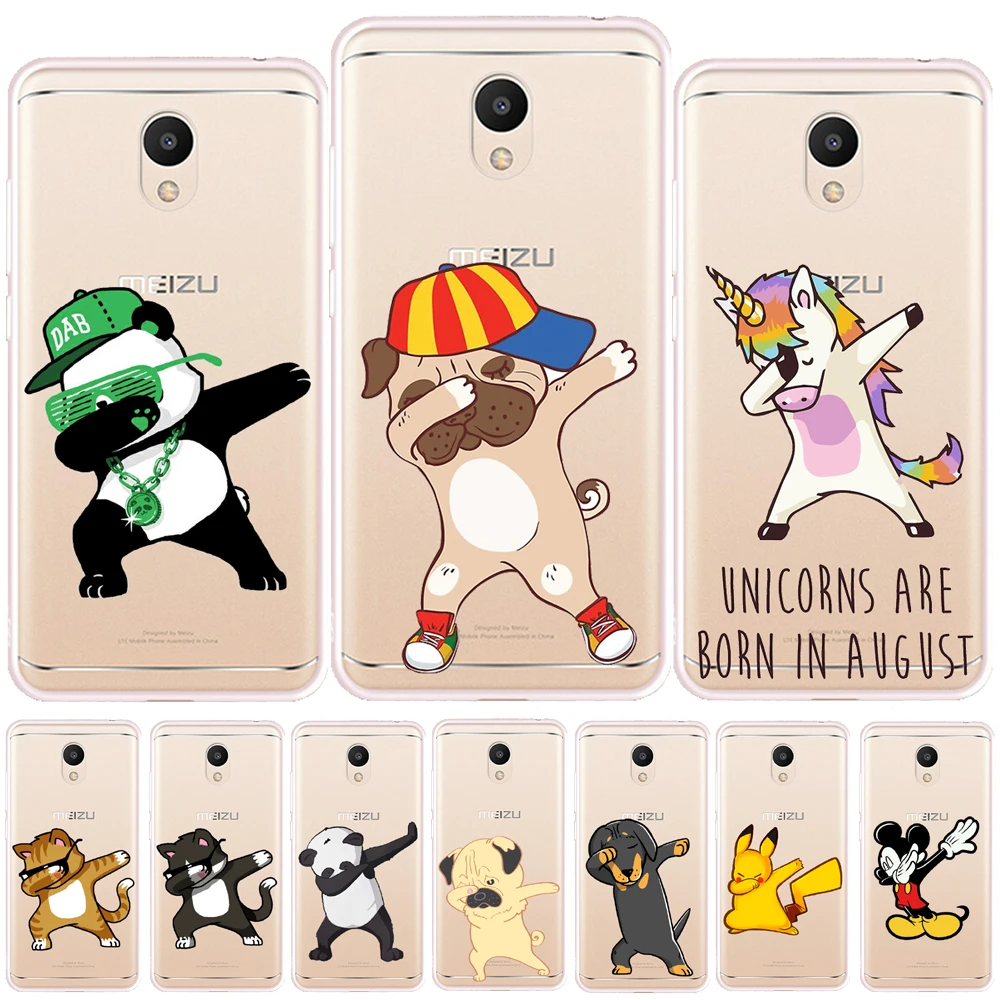 

Funny Cartoon DAB Silicone Cover For Meizu M3 Note M6 Note M6S M5S M5C M6T Pro 7 Plus 15 Plus Unicorn Dog Cat Soft TPU Case