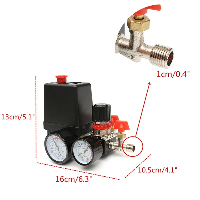 120psi воздушный компрессор давление клапан переключатель коллектор рельеф регулятор измерительные приборы аксессуары для освещения переключатели