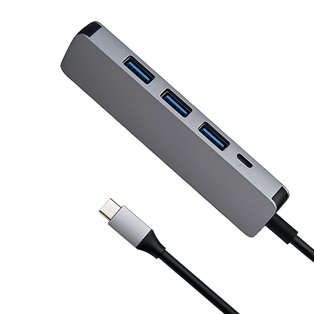 5 в 1 концентратор Usb Type C Алюминиевый сплав Usb 3,0 хаб порт Usb C адаптер Компьютерные аксессуары Прямая поставка