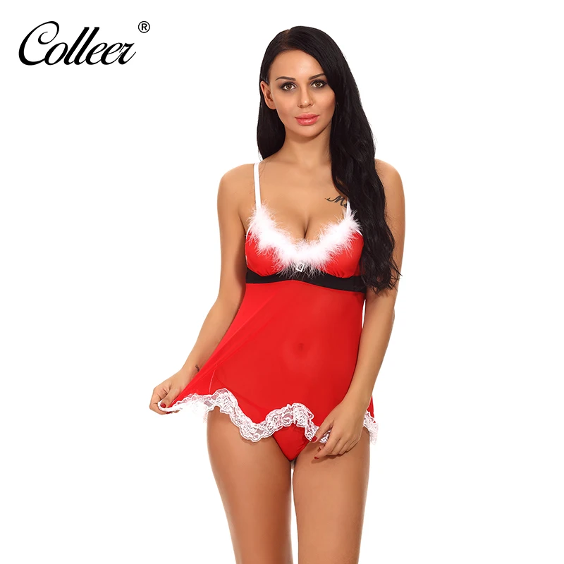 COLLEER Christmas Sexy Women Lingerie Bandage Underwear Halter Women Fancy Dress Costume Outfit Sets Sleepwear Bra