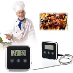 Цифровой термометр для плиты кухонные для приготовления пищи Шашлык Из мяса датчик термометр с таймером воды, молока Температура Пособия