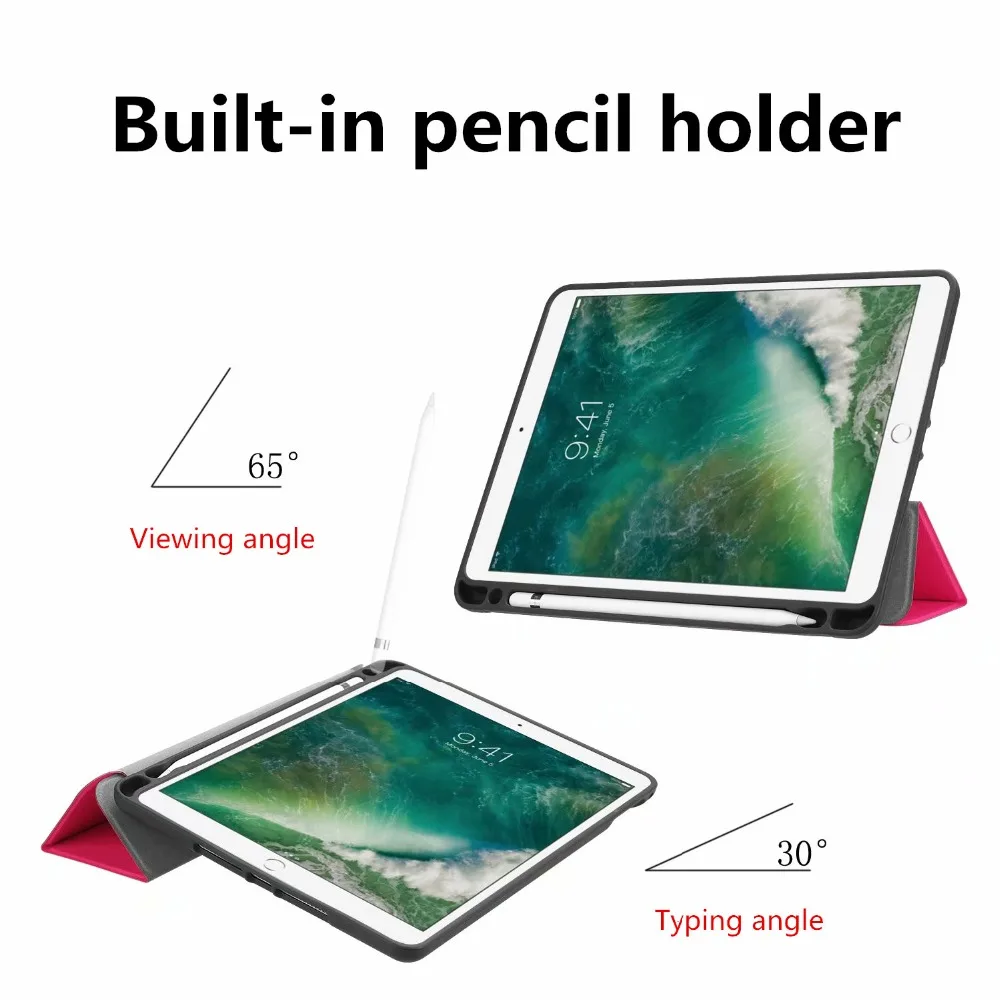 For iPad Pro 10.5 Case TPU Leather Slim Smart Cover With Pencil Holder Auto Sleep/Wake up For Apple iPad Pro 10. 5 inch New