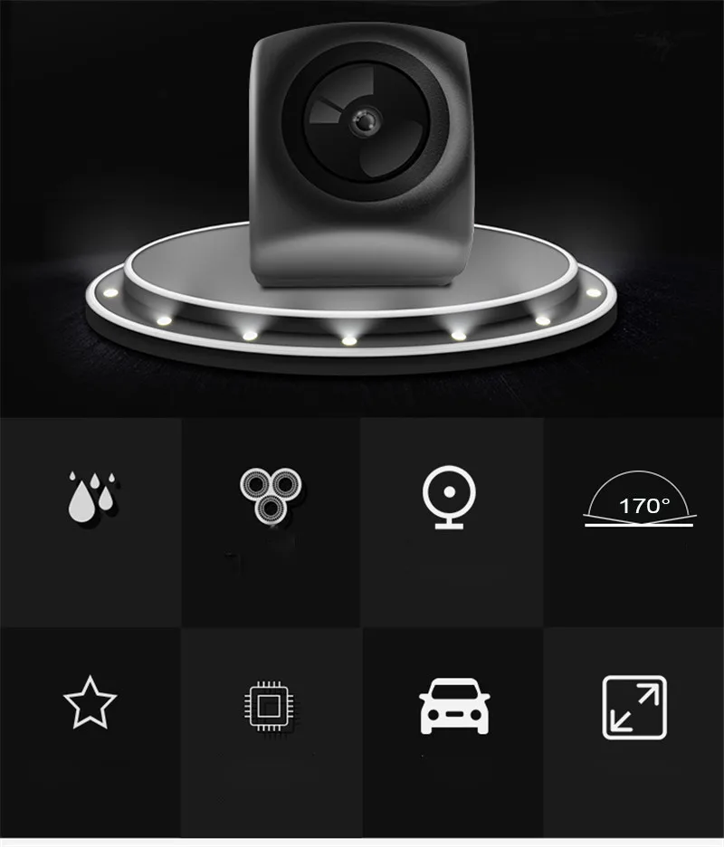 GSPSCN автомобиля заднего вида камера водонепроницаемая HD 170 градусов объектив с рыбий глаз звездный свет; ночное зрение заднего вида для парковки Камера