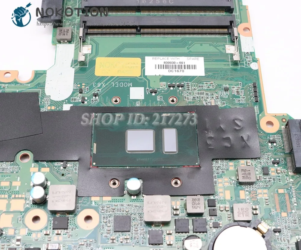 incredible NOKOTION For HP Probook 450 G3 470 G3 Laptop Motherboard 830930-601 830930-001 830930-501 DA0X63MB6