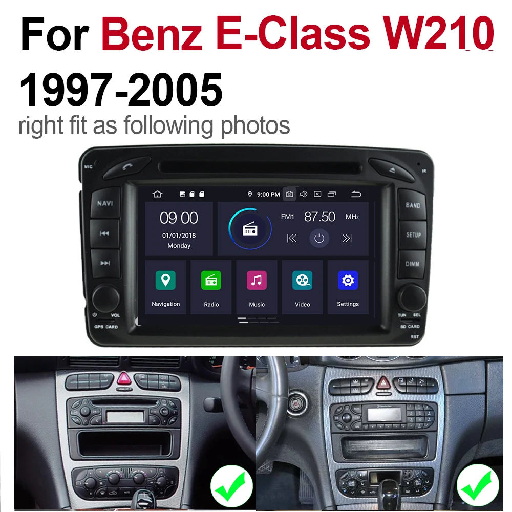 Android 9,0 Восьмиядерный 4 Гб ram автомобильный DVD для Mercedes Benz E Class W210 1995~ 2003 NTG gps Радио Navi карта мультимедийный плеер система