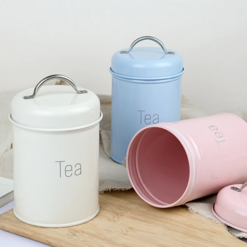 

Metal Colorful Seal Storage Bottle Small Fresh Minimalist Desktop Storage Jar Coffee Sugar Tea Container Home Organizer