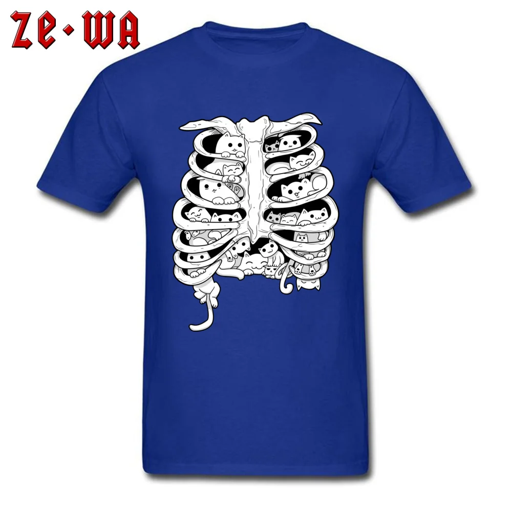 C.A.T.S T-shirts Fashionable Short Sleeve cosie Pure Cotton Crew Neck Men Tees Funny Tops T Shirt Summer/Autumn C.A.T.S blue