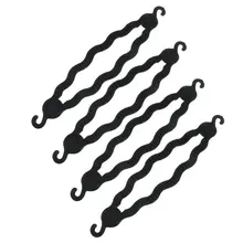 5 X HTHL 4 шт 5," Волшебный пластиковый крючок производитель бигуди резинка для волос черный для девочек