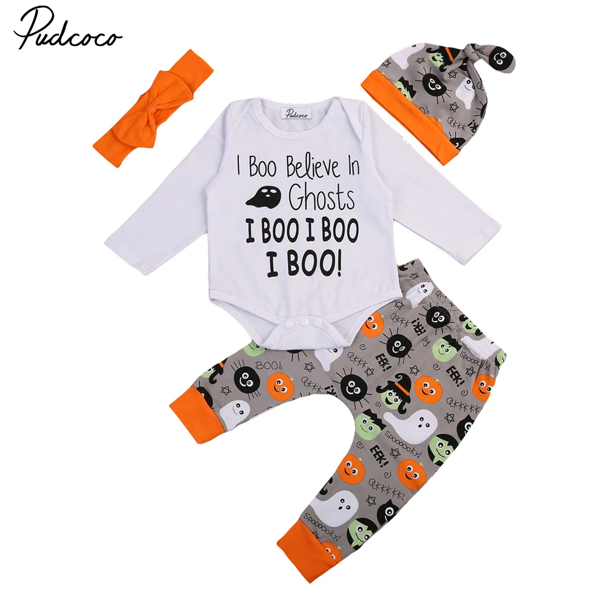 4pcs halloween baby clothes set 2017 autumn Newborn baby boy girls boo