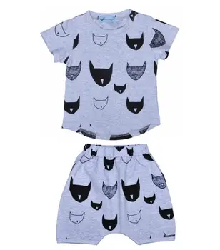 

Summer new Fashion Baby Girl suit Kids short sleeve fox (shirt+pants) girls set 0416 sylvia sis