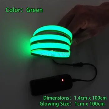 

EL Tape EL Strip without Inverter EL wire glowing 100*1.4cm LED Strip Color Green For Party Decoration Supplies