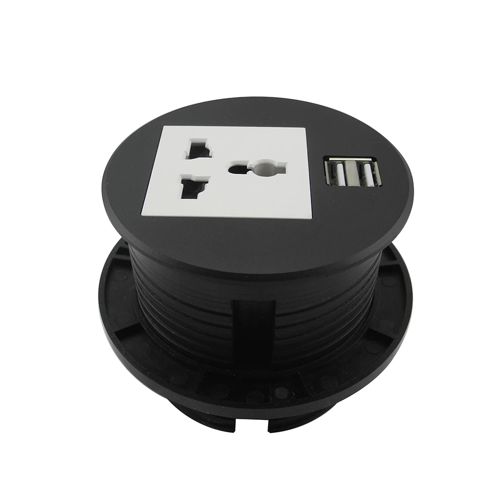 desktop power grommet New ZSO Round USB Table Socket with Universal