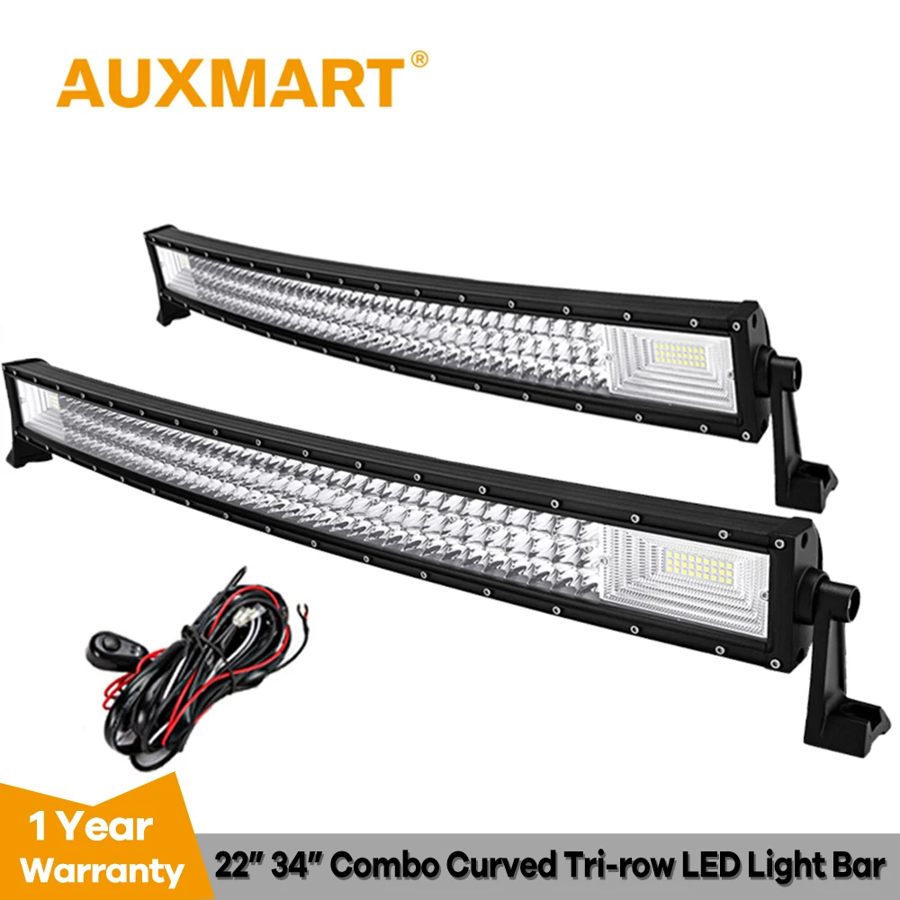 

Auxmart LED Bar 22" 324W 34" 486WCurved LED Light bar Work Light Combo Auto LED lamp SUV ATV 12v 24v