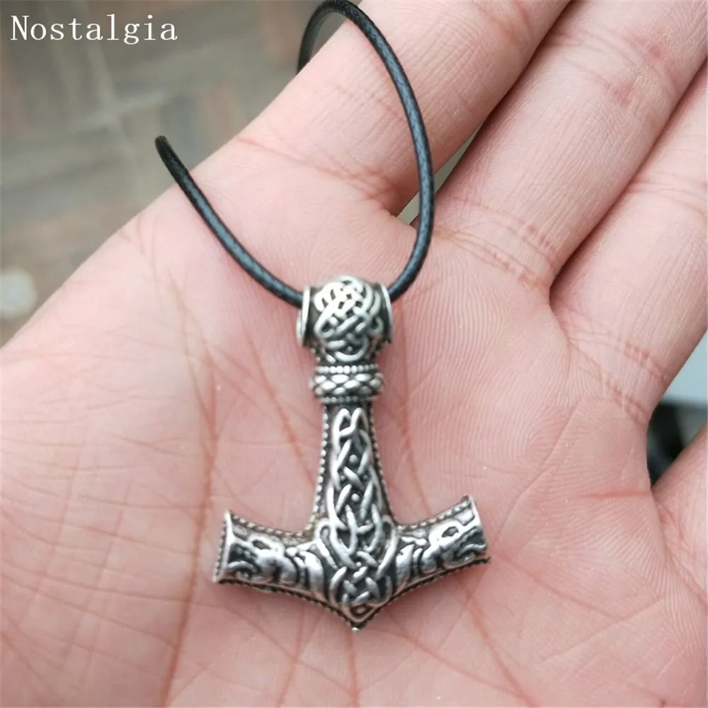 Ностальгия молот Тора нордические Викинги Mjolnir волк узор амулет мужские