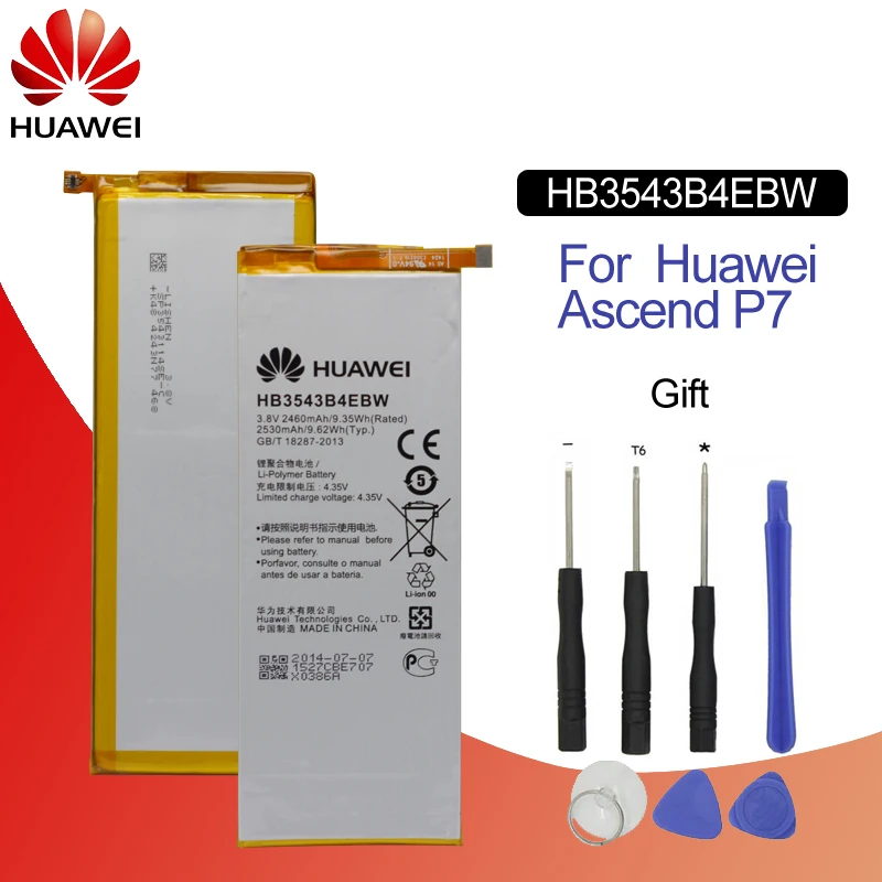 Оригинальный сменный аккумулятор Hua Wei HB3543B4EBW для телефона Huawei Ascend P7 L07 L09 L00 L10 L05 L11