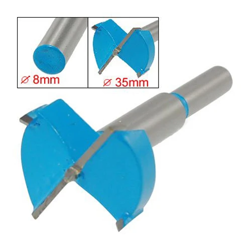

35mm Cutting Diameter Hinge Boring Drill Bit DIY Builders Wood carpenter Blue