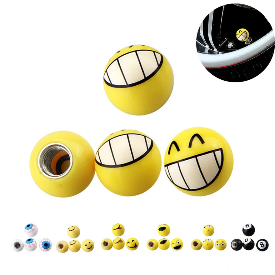 New 4Pcs Yellow Smiley Happy Bike Car Motor Wheel Tyre Dust Caps Dustcaps Accessories Practical High Quality Durable l0502 New 4Pcs Yellow Smiley Happy Bike Car Motor Wheel Tyre Dust Caps Dustcaps Accessories Practical High Quality Durable l0502