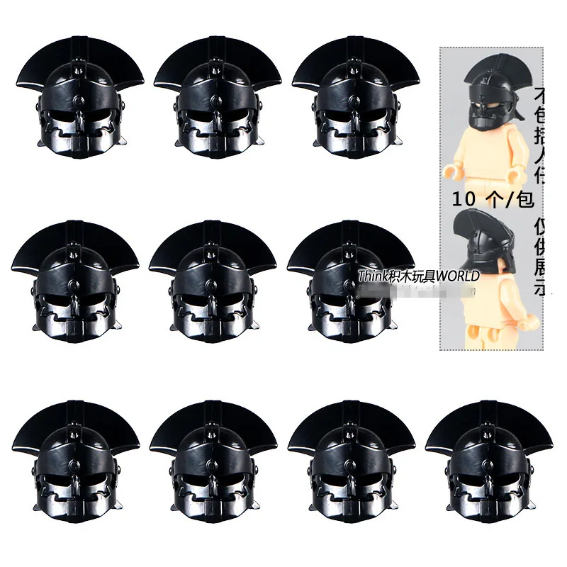 Koop PG2007 Chiliarch Helm Rome Koninkrijk MIDDELEEUWSE WAPEN Gladiatus Ridders Rome voor MINIFIG DIY monteren Bouwstenen Kinderen Speelgoed