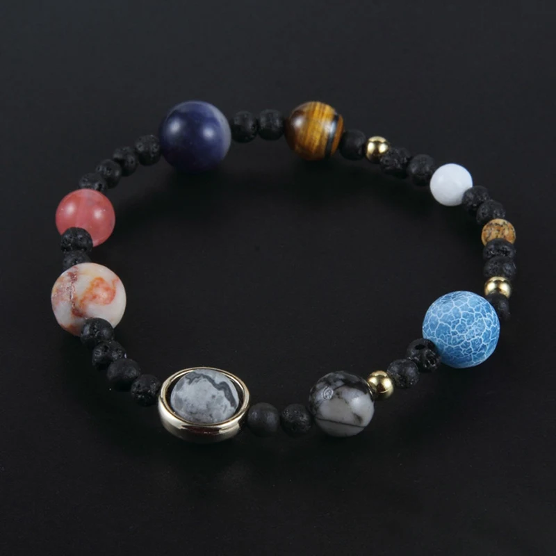 Горячая система натуральный камень эластичный браслет космический девять браслет ювелирные изделия для женщин и мужчин
