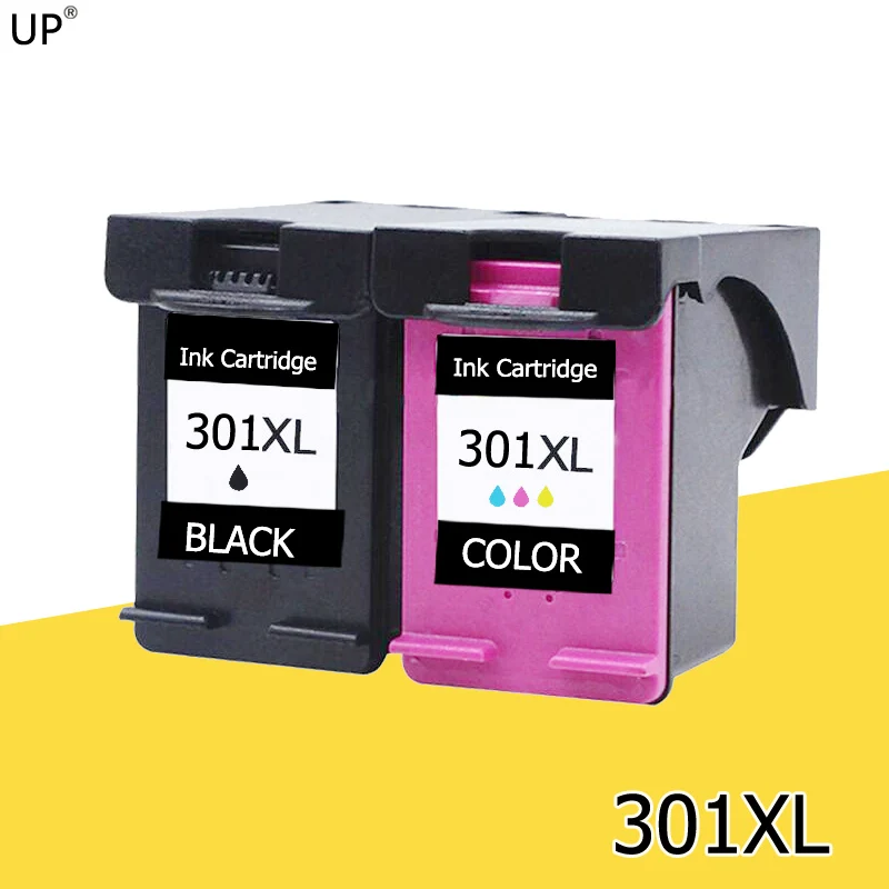 Up Brand 301xl Black Colour Ch564e Ch563e Ink Cartridges Set For