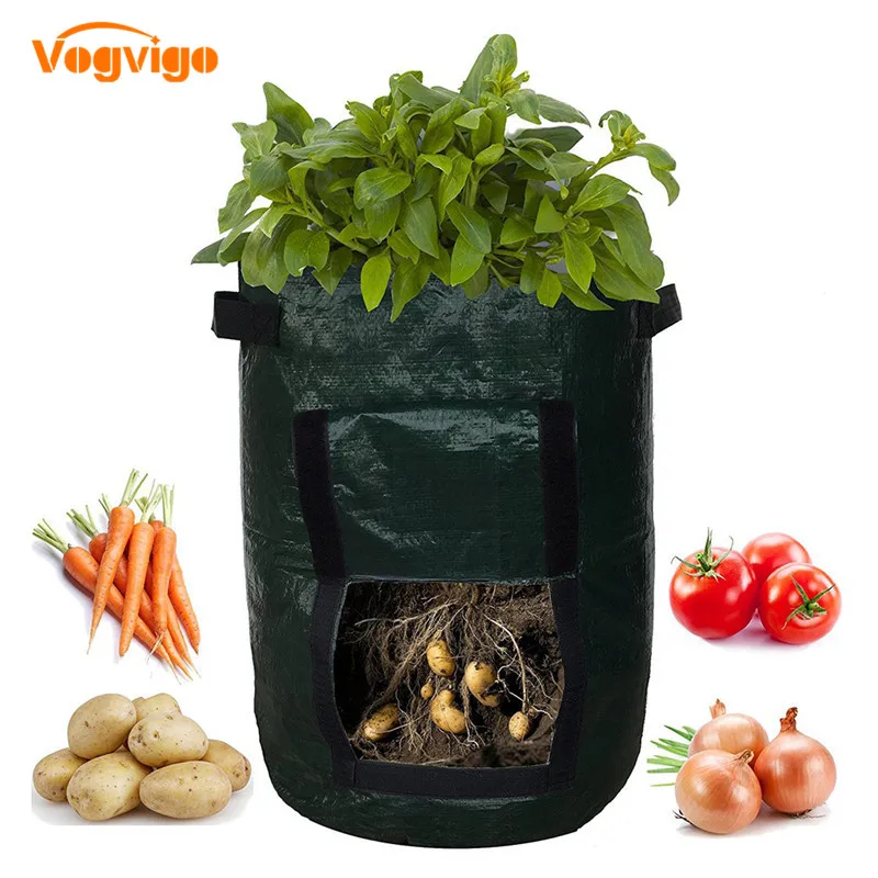 VOGVIGO DIY Potato Grow Planter PE Cloth Planting Container Bag Vegetable gardening Thicken Garden Pot Planting Grow Bag