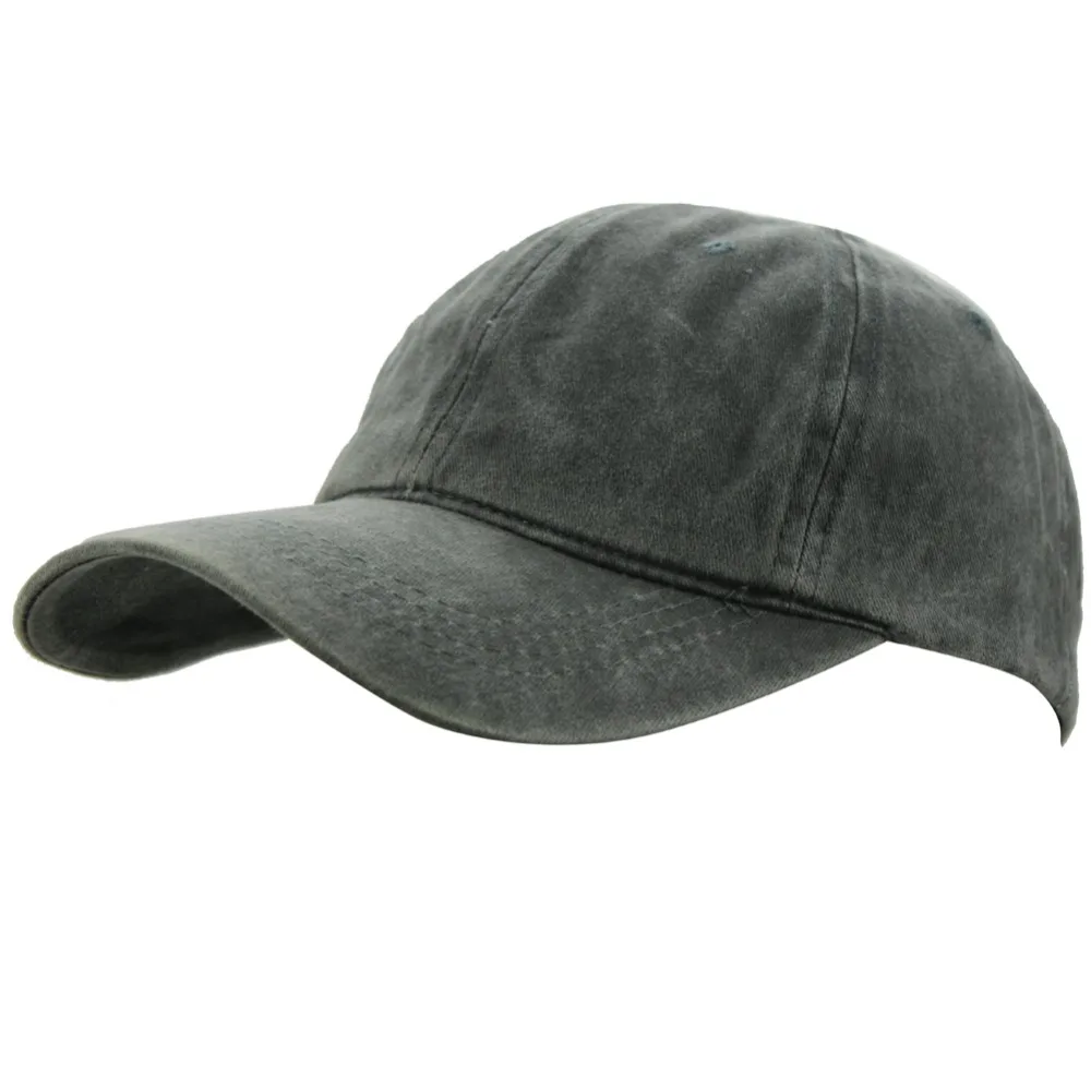 Unisex Classic Plain Washed Dyed Cotton Twill Low Profile Adjustable