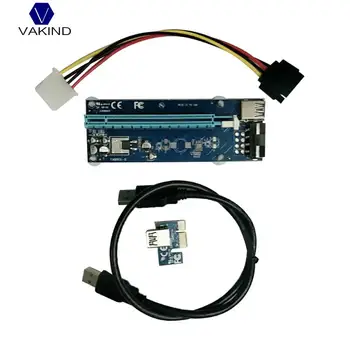 

NEW PCIE 1X To 16X PCIE Riser Card Adapter With SATA 15 Pin To 4 Pin Power Cable And USB3.0 Cable For BTC LTC Mining