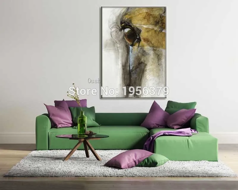 

Handmade Modern Abstract Invisible Elegant Bust Big Eyes Horse Painting Hand-painted New Style Wall Art Oil Paintings on Canvas